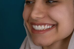 Smiling woman with fresh breath and healthy teeth